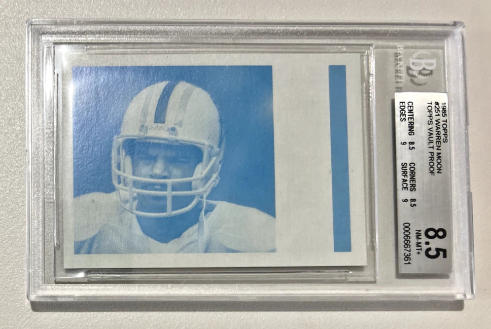 2x BGS 9 1985 Topps Warren Moon RC's 1/1 Magenta and 1/1 Cyan Topps Vault Proofs