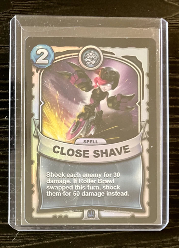 Close Shave SILVER FOIL Battlecast Skylanders CCG Card (Rare - Blue)