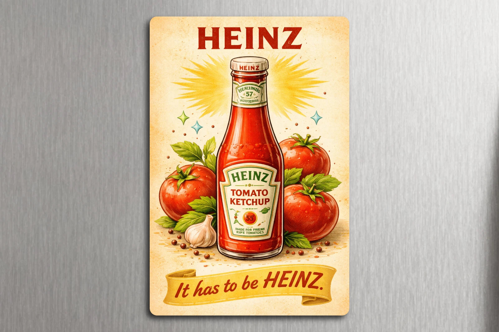 3x 2 Vintage Style Heinz Tomato Ketchup Bottle Art Fridge Refrigerator Magnet