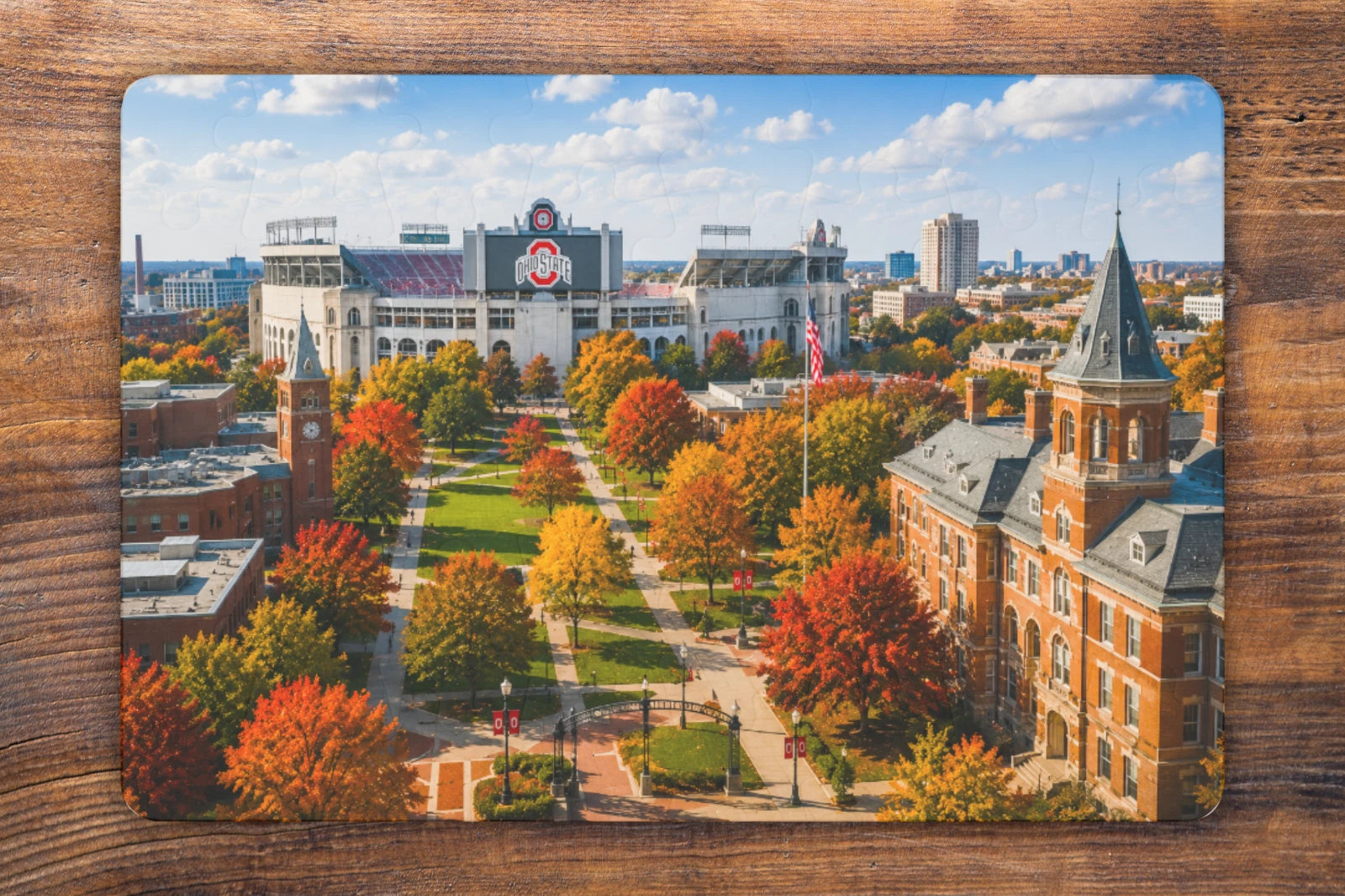7.5 x 5.1 Inches OSU Ohio State Campus Stadium Autumn | 48-Pieces Mini Puzzle