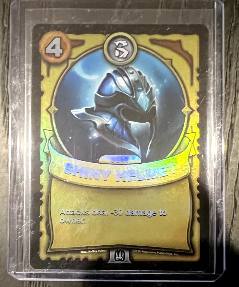 Shiny Helmet GOLD FOIL Battlecast Skylanders CCG Card Gear