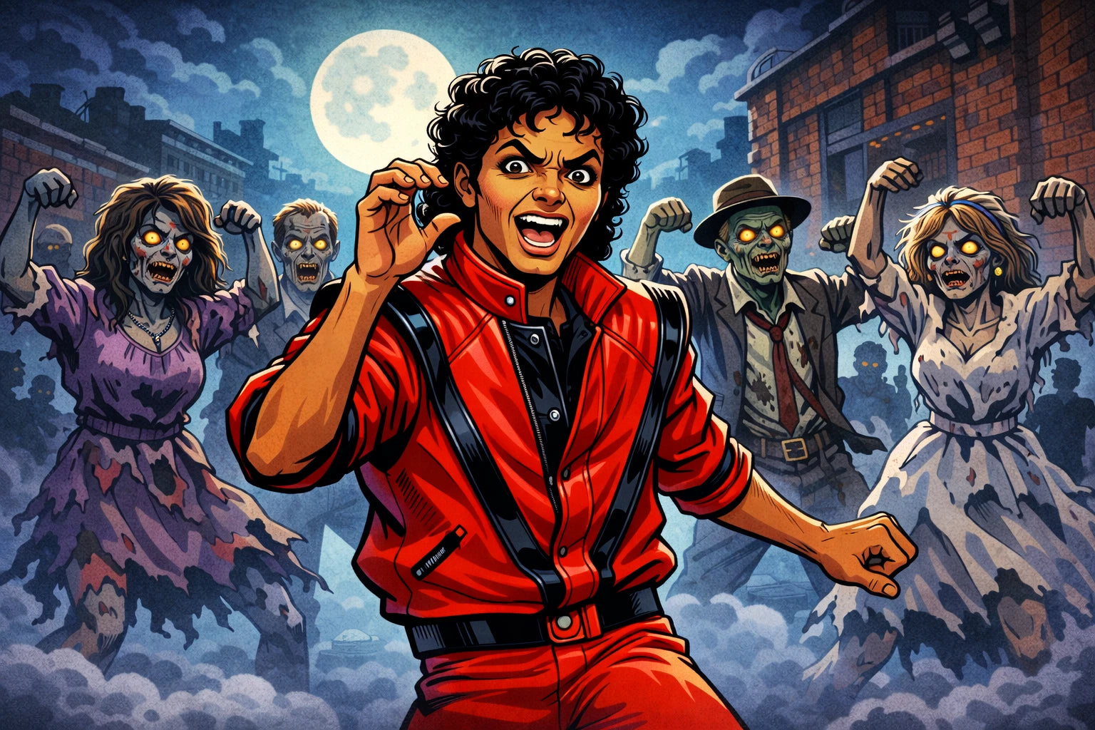 7.5x5.1 Inches Michael Jackson Thriller Zombie Dance - 48-Piece Mini Art Puzzle