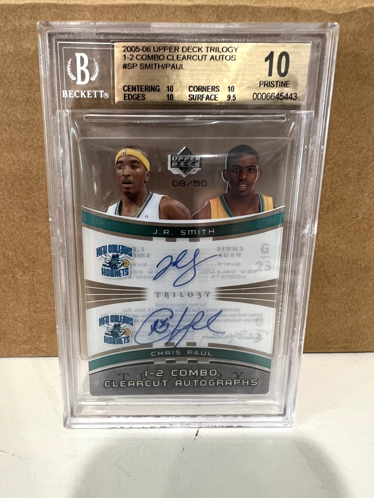 2005-06 Upper Deck Trilogy Glass Autos Chris Paul RC #'d /50 BGS 10 & Auto10