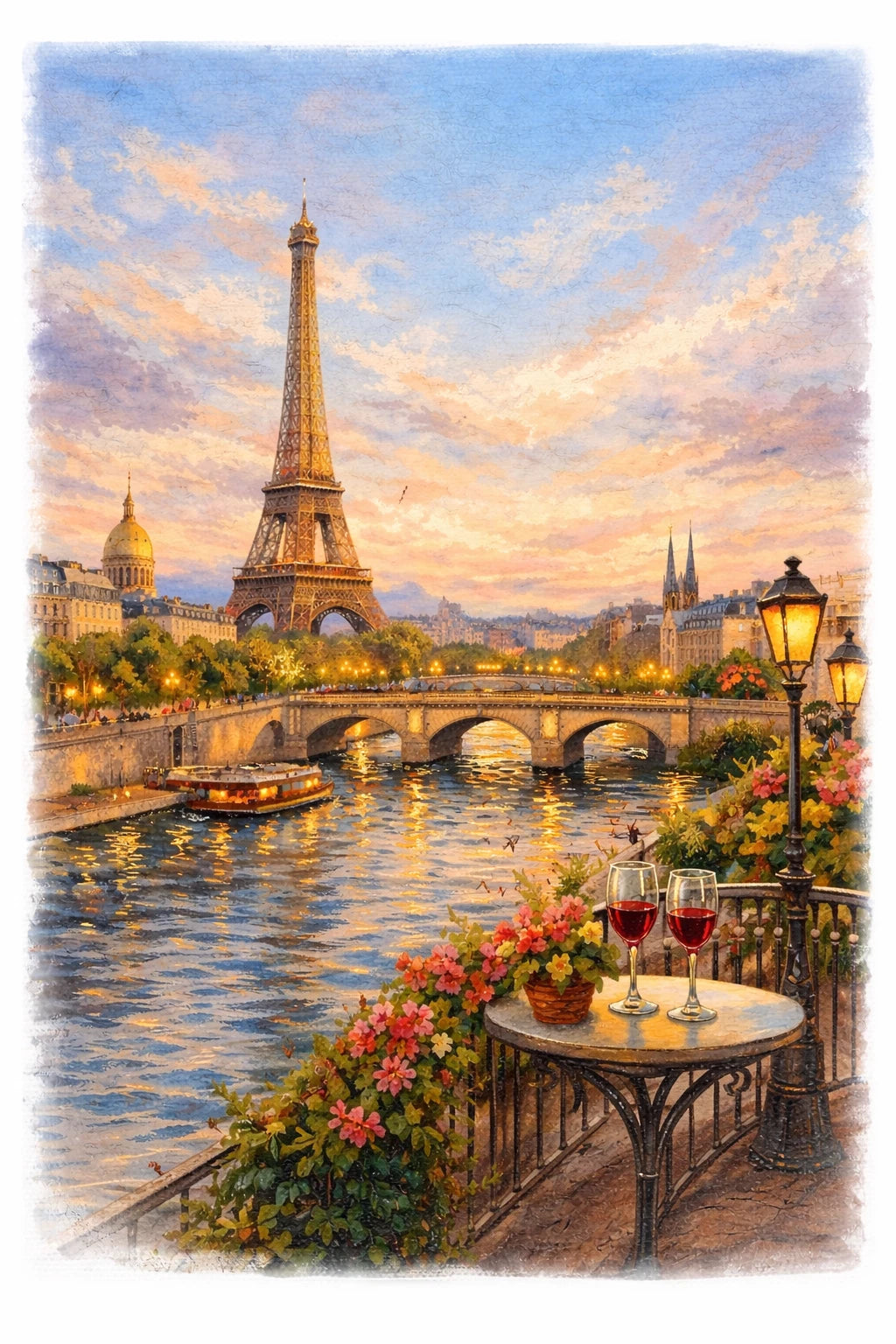 Home Decor Paris Art Puzzle 120 Pieces | Eiffel Tower Romantic Cityscape