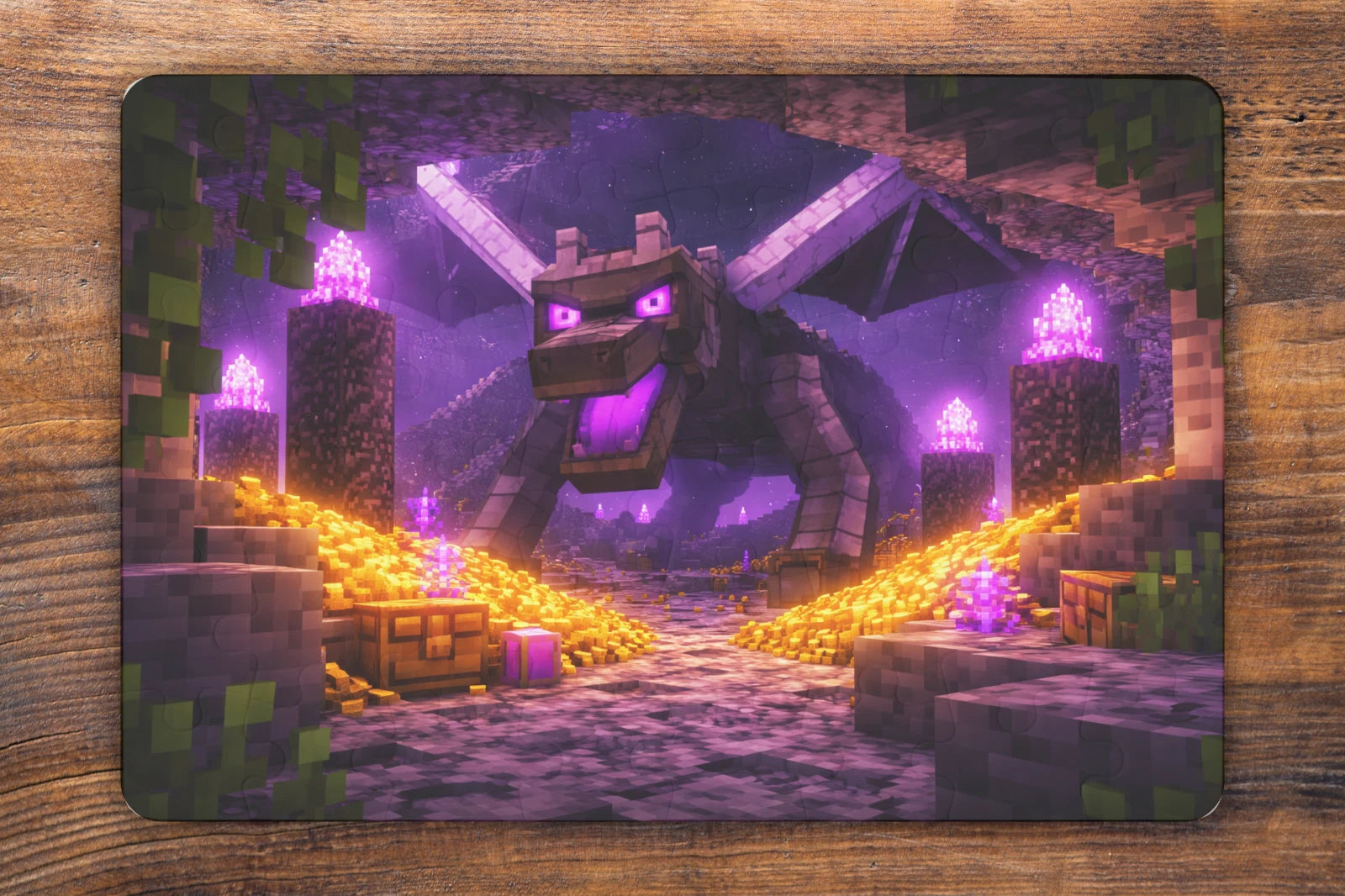 7.5 x 5.1 Inches Minecraft Ender Dragon - 48-Piece Mini Art Puzzle Gift