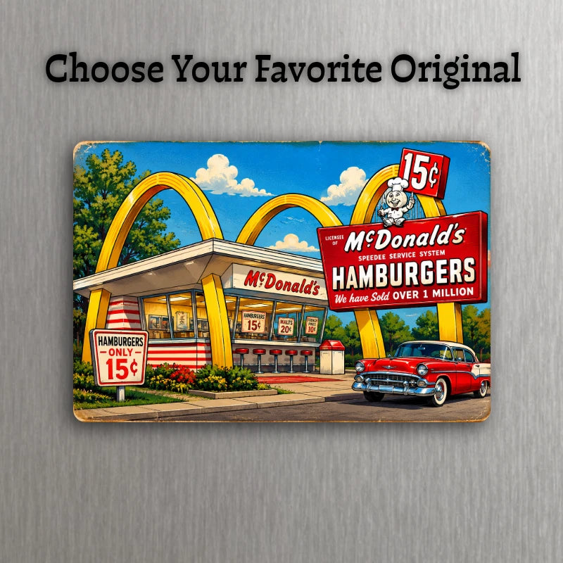 Original Fast Food Location McDonalds 3x2 Fridge Magnet Americana - Choose