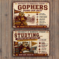 10" x 7" Metal Sign Aluminum UMN Minnesota Dorm Decor Gopher Collection – Choose