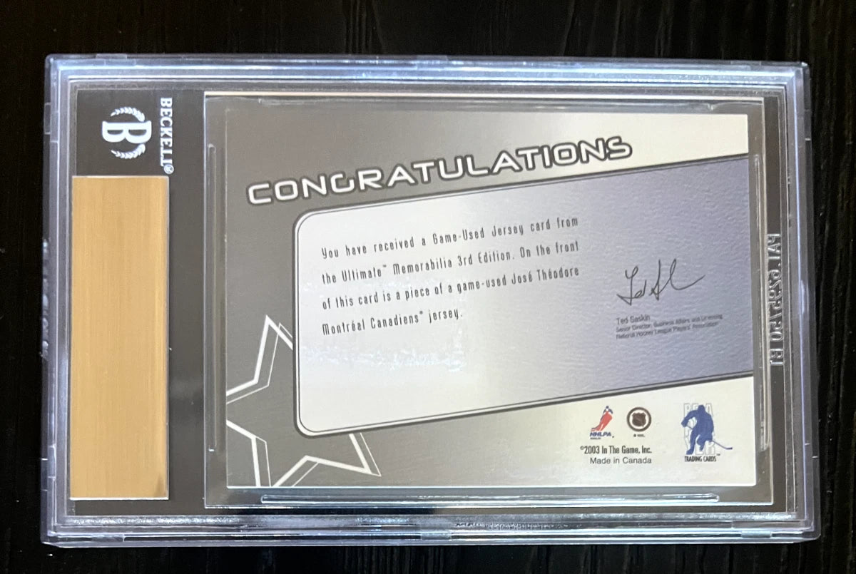 BGS 2002-03 ITG Be A Player Ultimate Memorabilia 3rd Edition #d 1/1 Jose Thodore