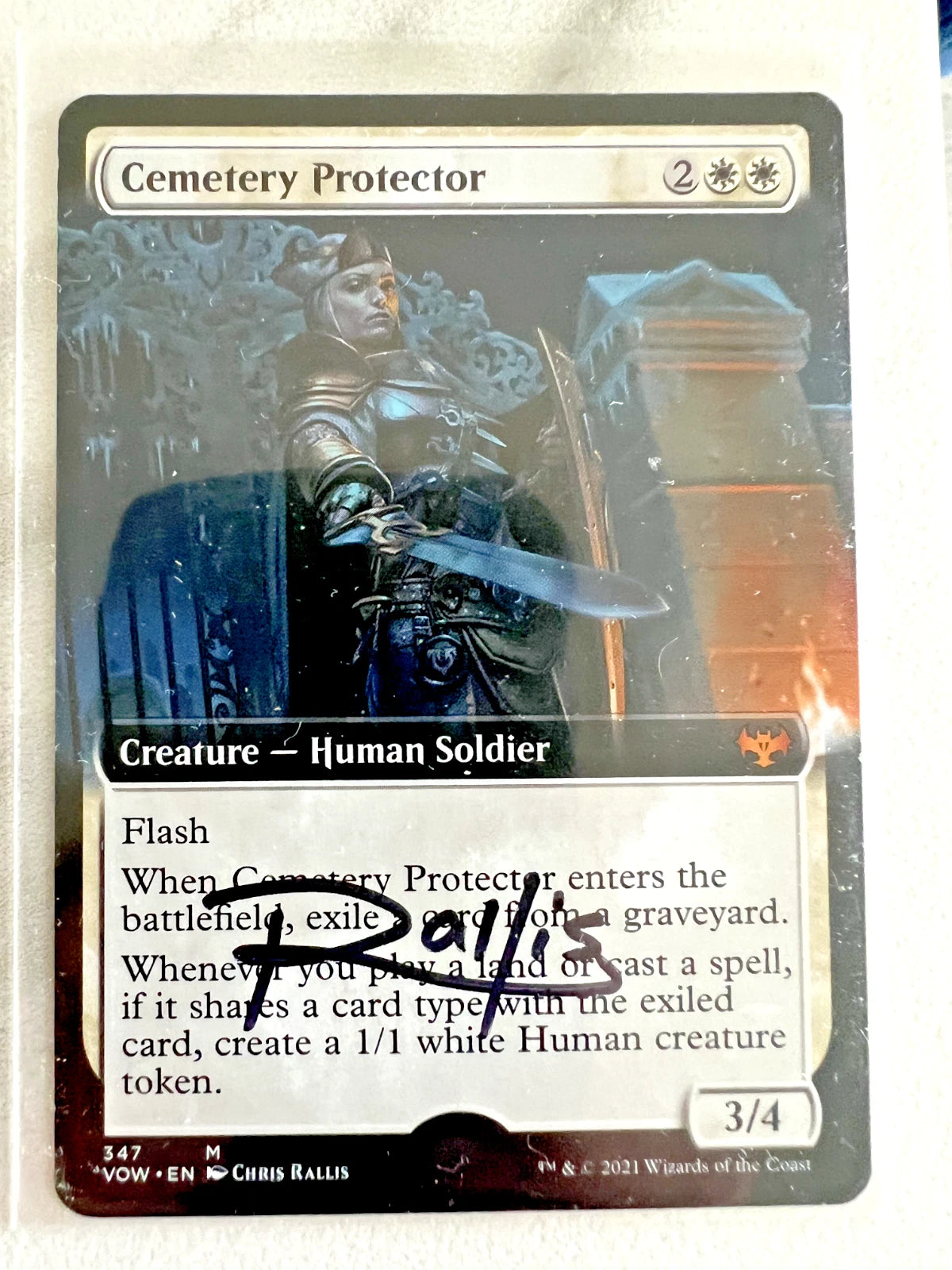 Cemetery Protector - #347 Extended Art VOW NM AUTO Artist Proof #'d/50