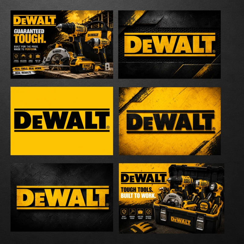 5.1 x 3.4 DeWALT Tools Industrial Style Vinyl Decals Stickers (Set of 2)– CHOOSE