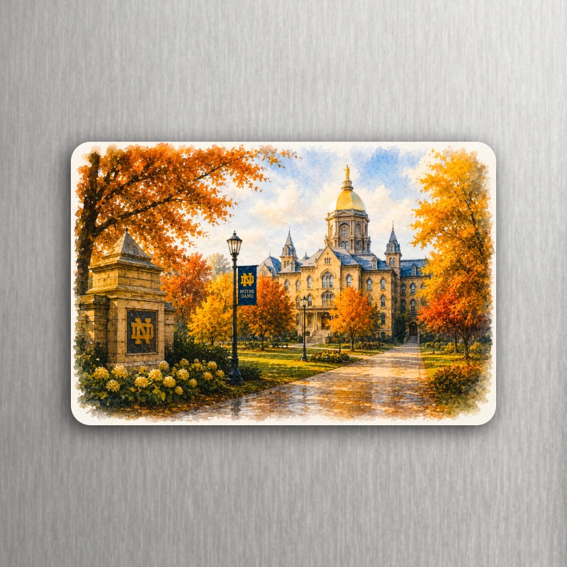3x2 University of Notre Dame Autumn CAMPUS Art Fridge Refrigerator Magnet
