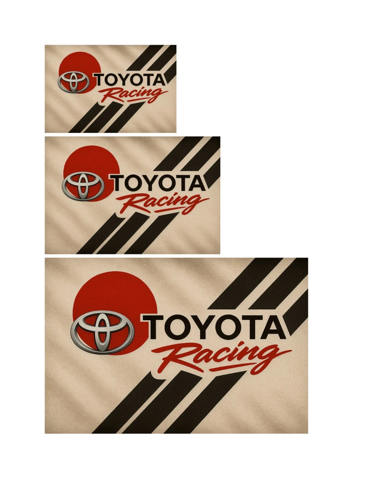 Toyota Racing Japan Car Sticker Logo Vinyl Decal (Group of 2) - Different Sizes