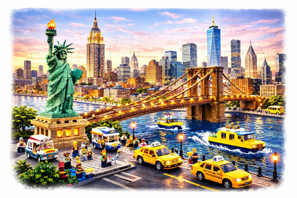 New York Style Puzzle 120 Pieces | NYC Skyline Statue of Liberty