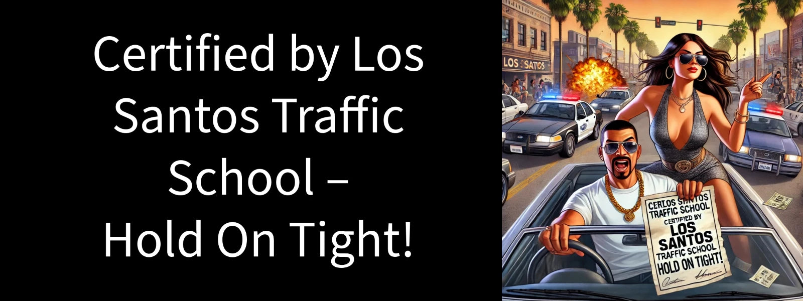 3x8 GTA 5 CERTIFIED TRAFFIC SCHOOL - Vinyl Decal Car Bumper Sticker - CHOOSE