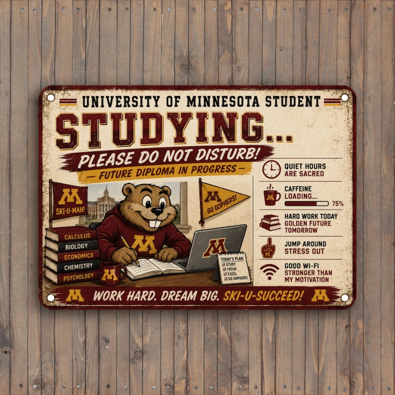10" x 7" Metal Sign Aluminum UMN Minnesota Dorm Decor Gopher Collection – Choose
