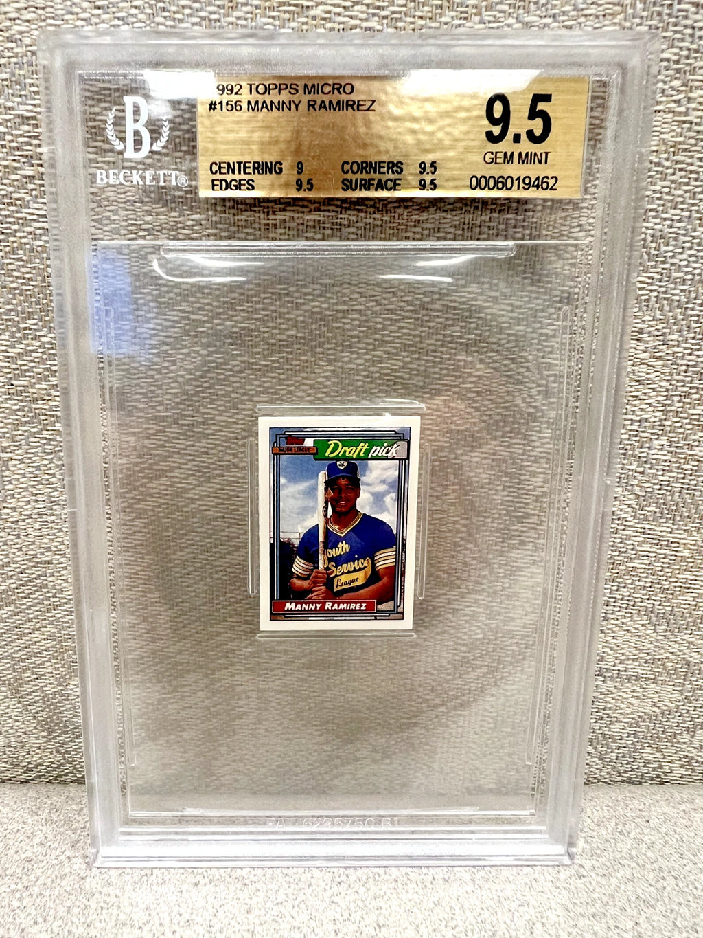1992 Topps Micro MANNY RAMIREZ RC Rookie Card #156 - CLEVELAND Indians BGS 9.5