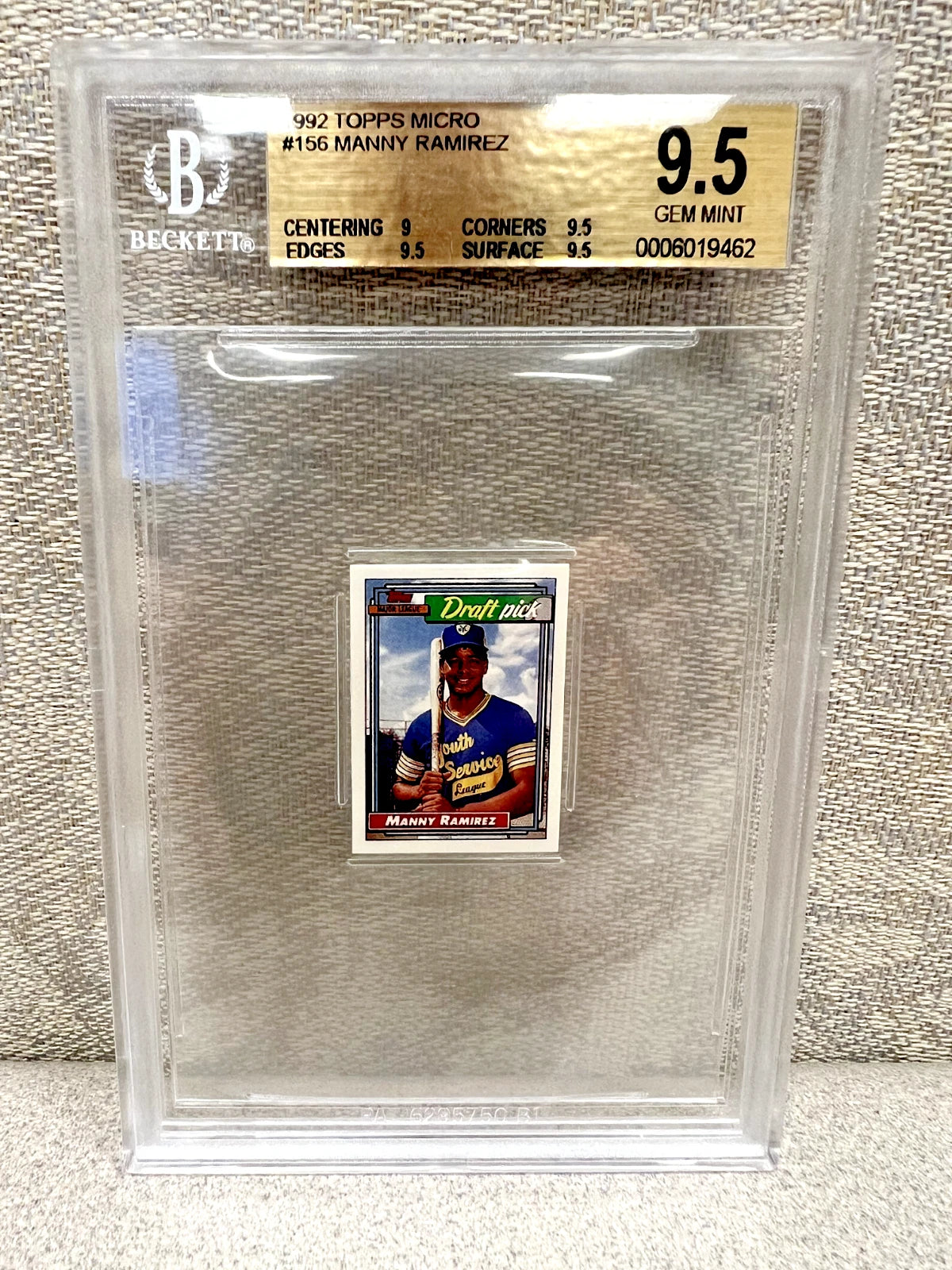 1992 Topps Micro MANNY RAMIREZ RC Rookie Card #156 - CLEVELAND Indians BGS 9.5