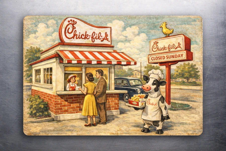 3x 2 Vintage Style Chick-fil-A Chicken FASTFOOD Art Fridge Refrigerator Magnet
