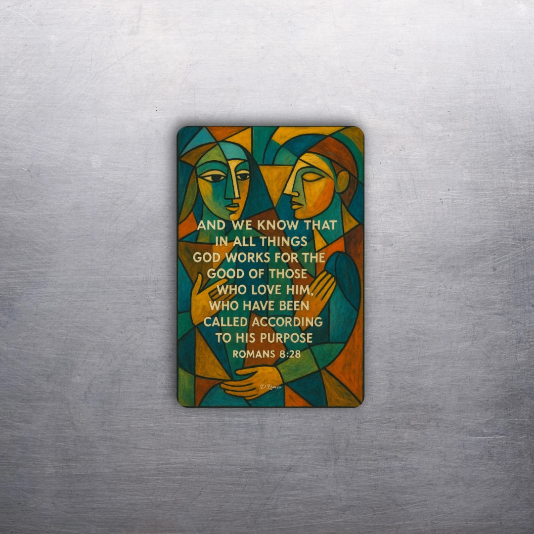 3x2 Bible Verse Romans 8:28 Spiritual Fridge Refrigerator Magnet (D.Romeo)