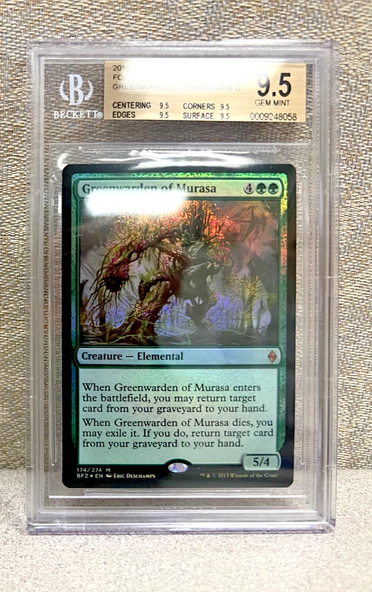 BGS 9.5 2015 Battle for Zendikar FOIL Greenwarden of Murasa (QUAD 9.5