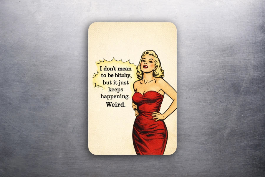 3x2 FUNNY Vintage Comic Lady I'm Crazy Fridge Refrigerator Magnet (D.Romeo)
