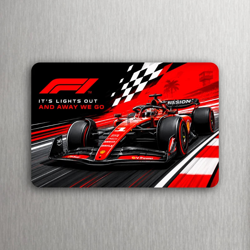 3x 2 Scuderia Ferrari Formula F1 Fridge Charles Leclerc Race Car Art Magnet