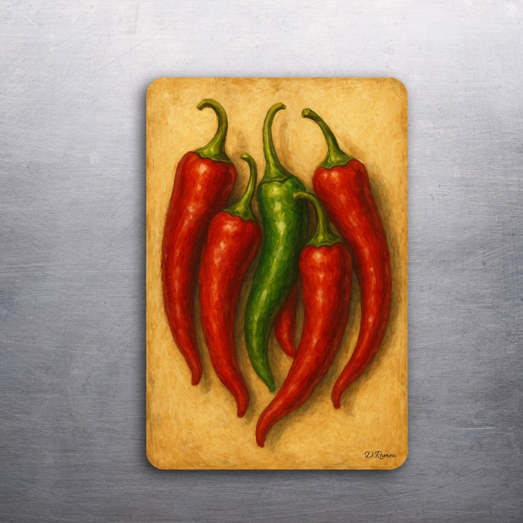 3x2 Chili Pepper Peppers Art D.Romeo Kitchen Food Fridge Magnet Magnets - Choose