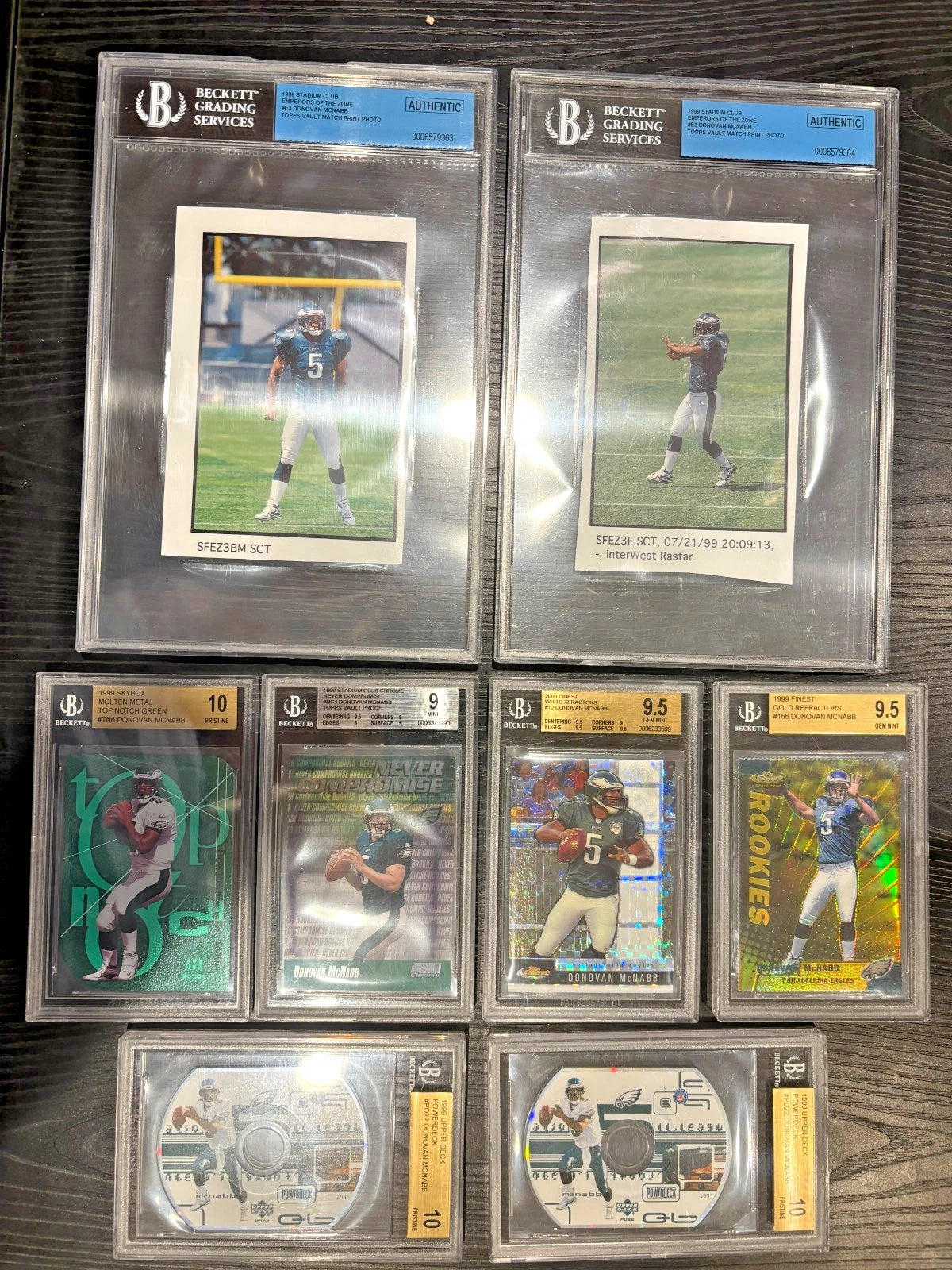 1/1 BGS 9.5 Ultimate & 1999 Gold Finest Refractor Donovan McNabb RC Collection