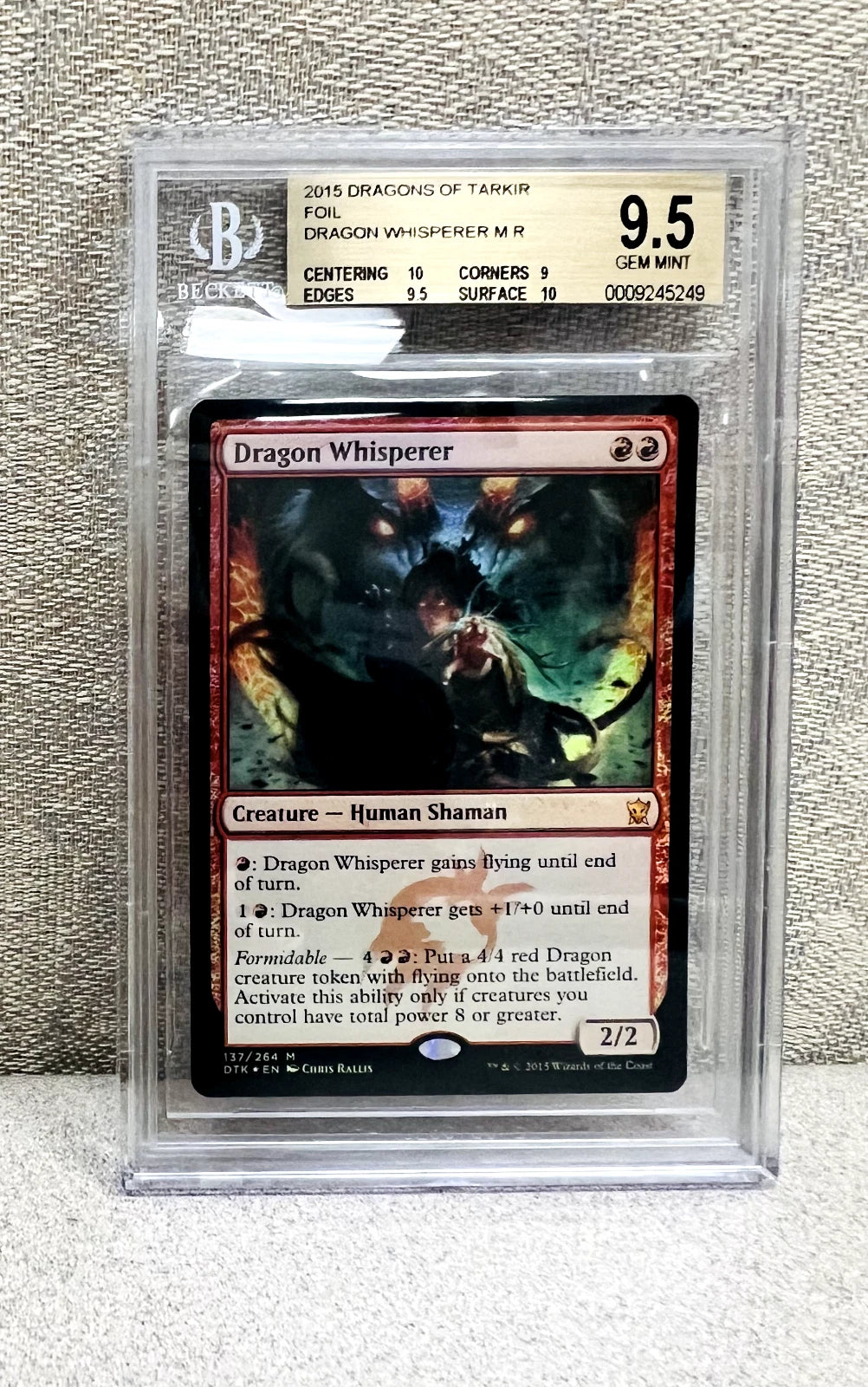 BGS 9.5 2015 Dragons of Tarkir FOIL Dragon Whisperer (2x 10 subgrades)