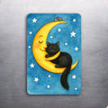 3x 2 Watercolor Art Super Cute The Cat and The Moon Fridge Refrigerator Magnet