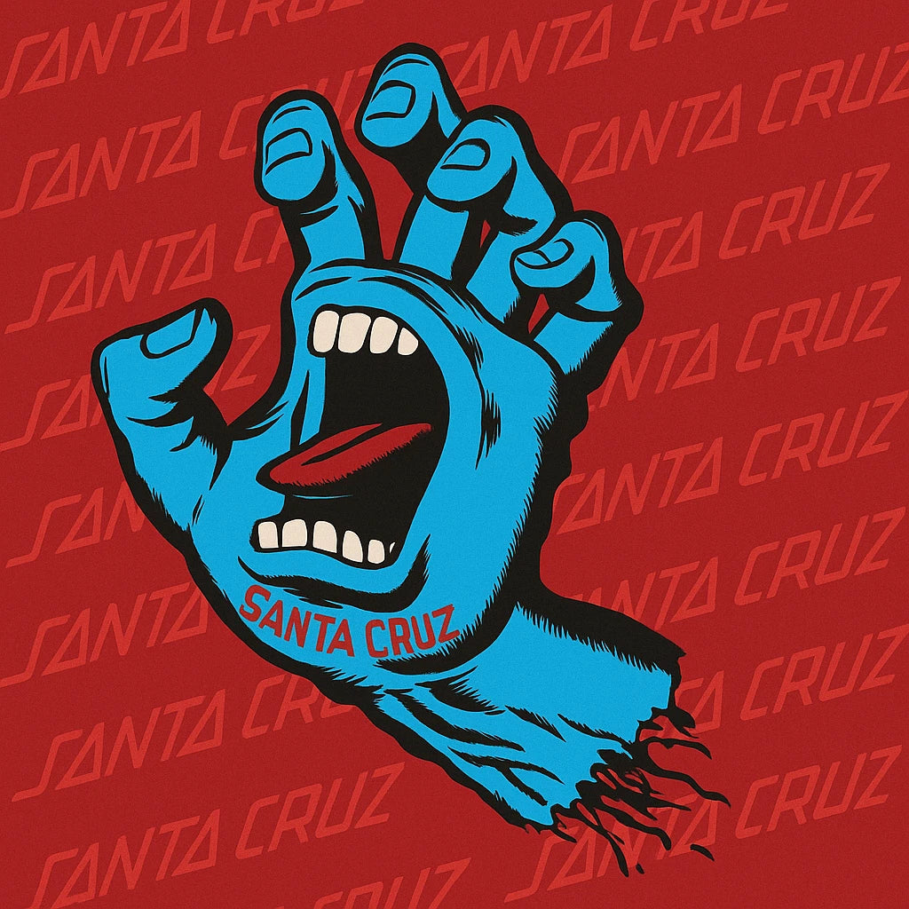 Skateboard Skating GLOSSY Santa Cruz Screaming Hand Art Stickers - Group of 4