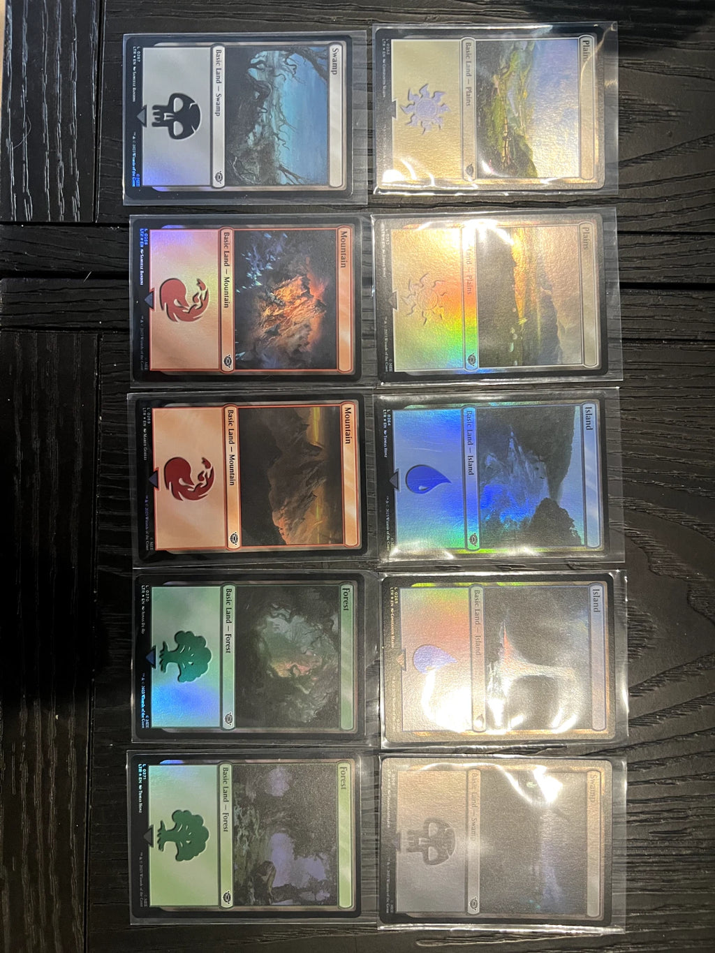 2023 Lord of the Ring Basic Lands FOIL Set (10 unique cards) #262 - #271 LTR