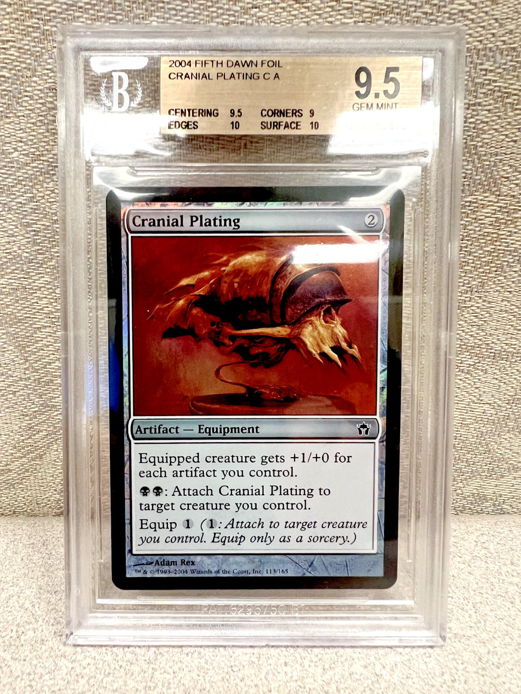 1/1 BGS 9.5 Cranial Plating C A 2004 Fifth Dawn FOIL (with 2 10 sub grades)