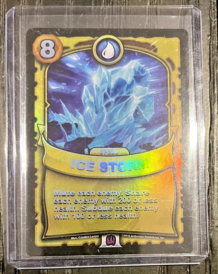 Ice Storm GOLD FOIL Battlecast Skylanders CCG Card (Epic - Purple)