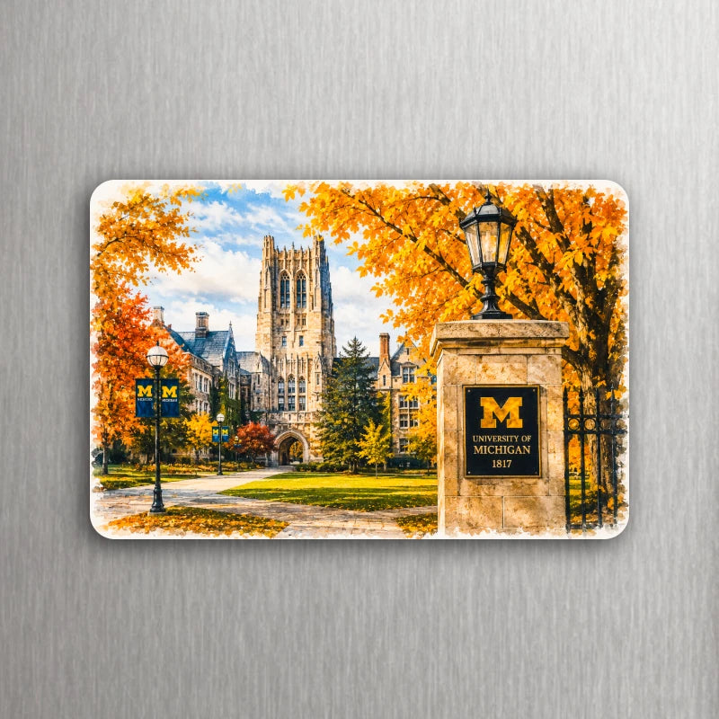 3x2 U-M UMich University of Michigan Autumn CAMPUS Fridge Refrigerator Magnet
