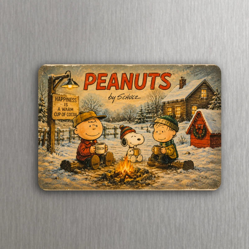 Seasonal Peanuts Magnet | Winter Spring Summer Fall 3 x 2 Fridge Magnet Vintage