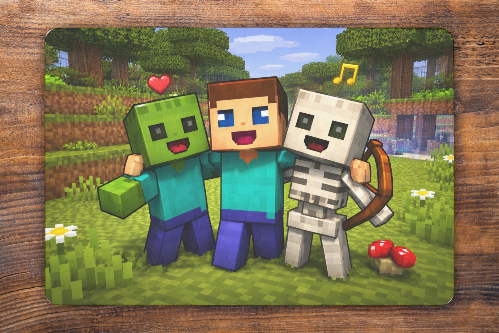 7.5 x 5.1 Inches Minecraft Steve Zombie Skeleton 48-Piece Mini Art Puzzle Gift