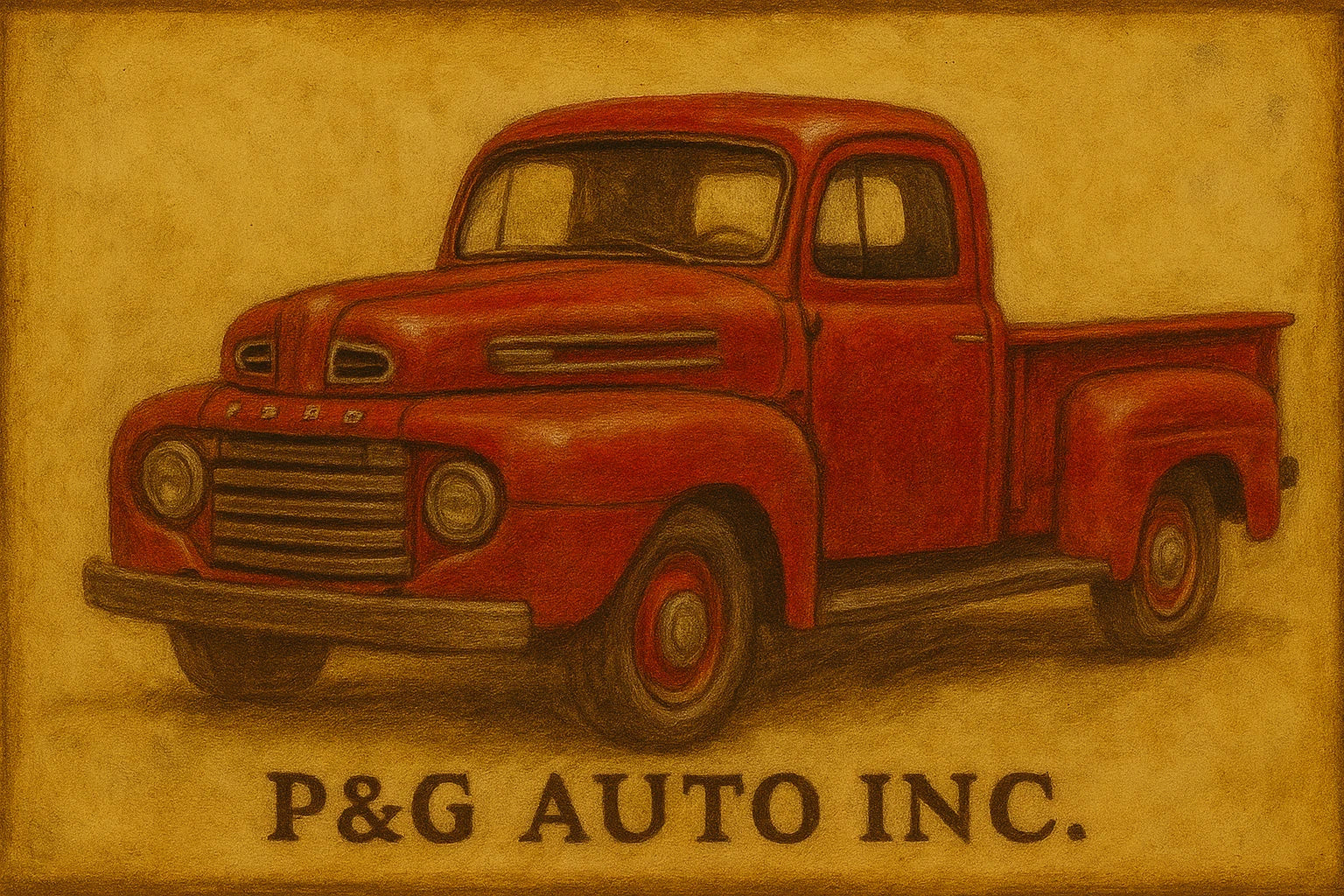 3x2 Style 1948–1950 Ford F-1 Pickup Art Fridge Magnet (Customizable Message)