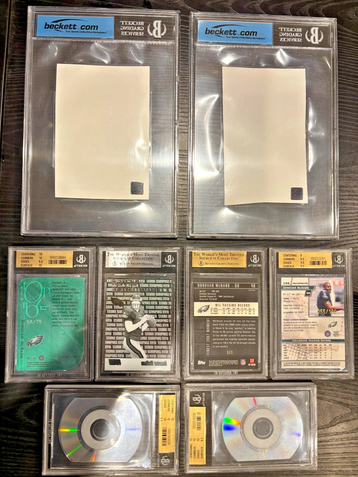 1/1 BGS 9.5 Ultimate & 1999 Gold Finest Refractor Donovan McNabb RC Collection