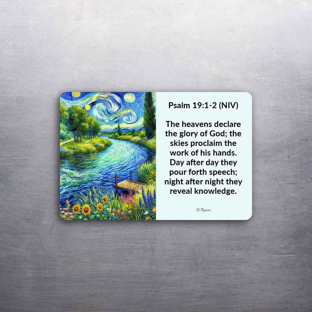 3x2 Bible Verse Psalm 19: 1-2 Spiritual Fridge Refrigerator Magnet (D.Romeo)