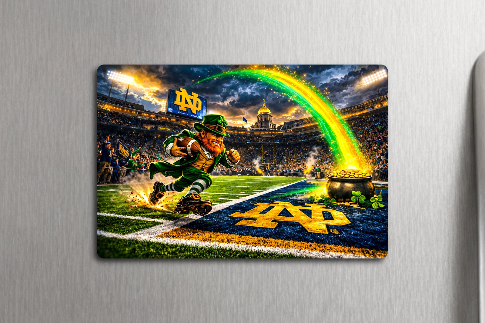 3x2 Sports Notre Dame Fighting Irish Logo Refrigerator Fridge Magnet Football
