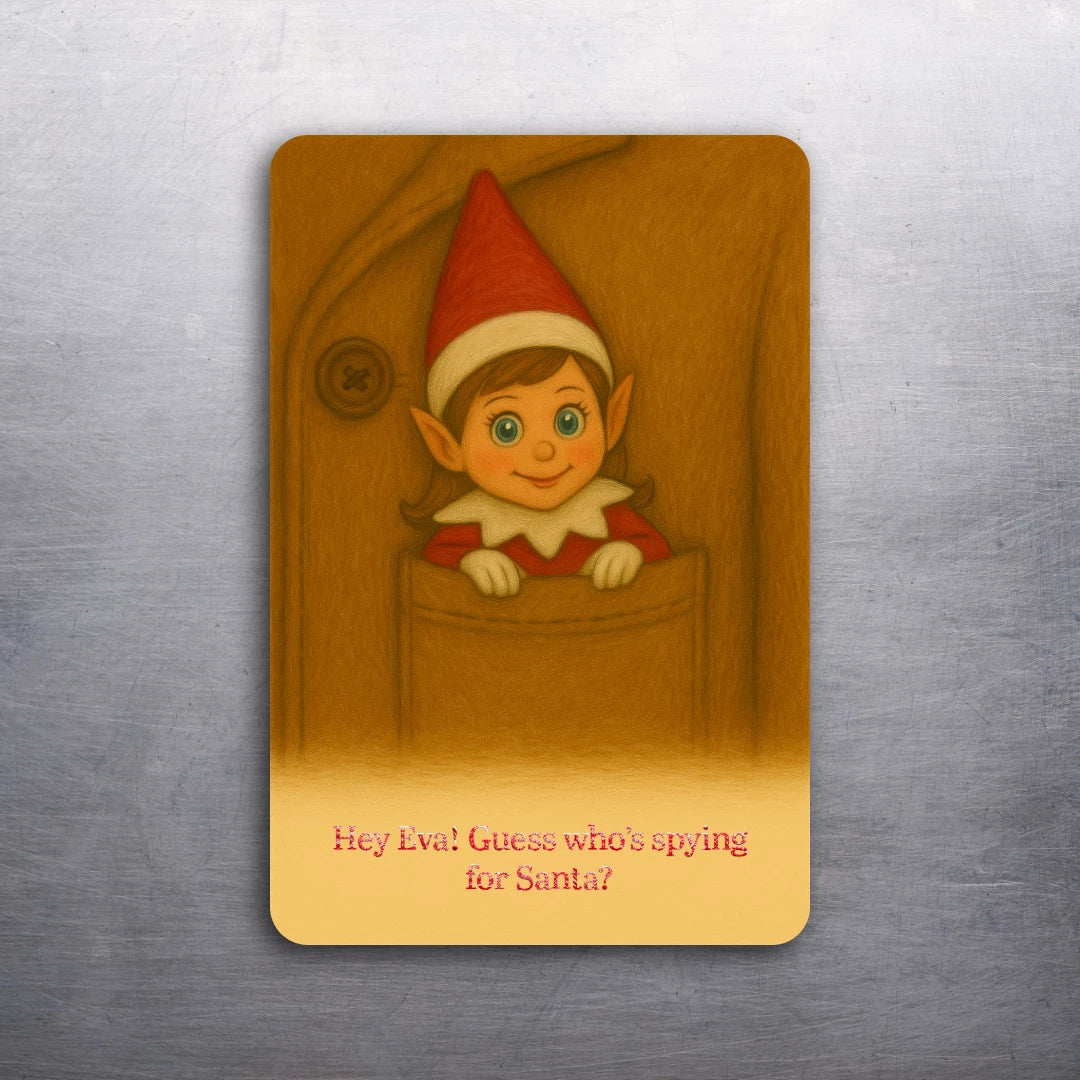3x2 Elf of the Shelf Art Fridge Refrigerator Magnet (Customizable Message)
