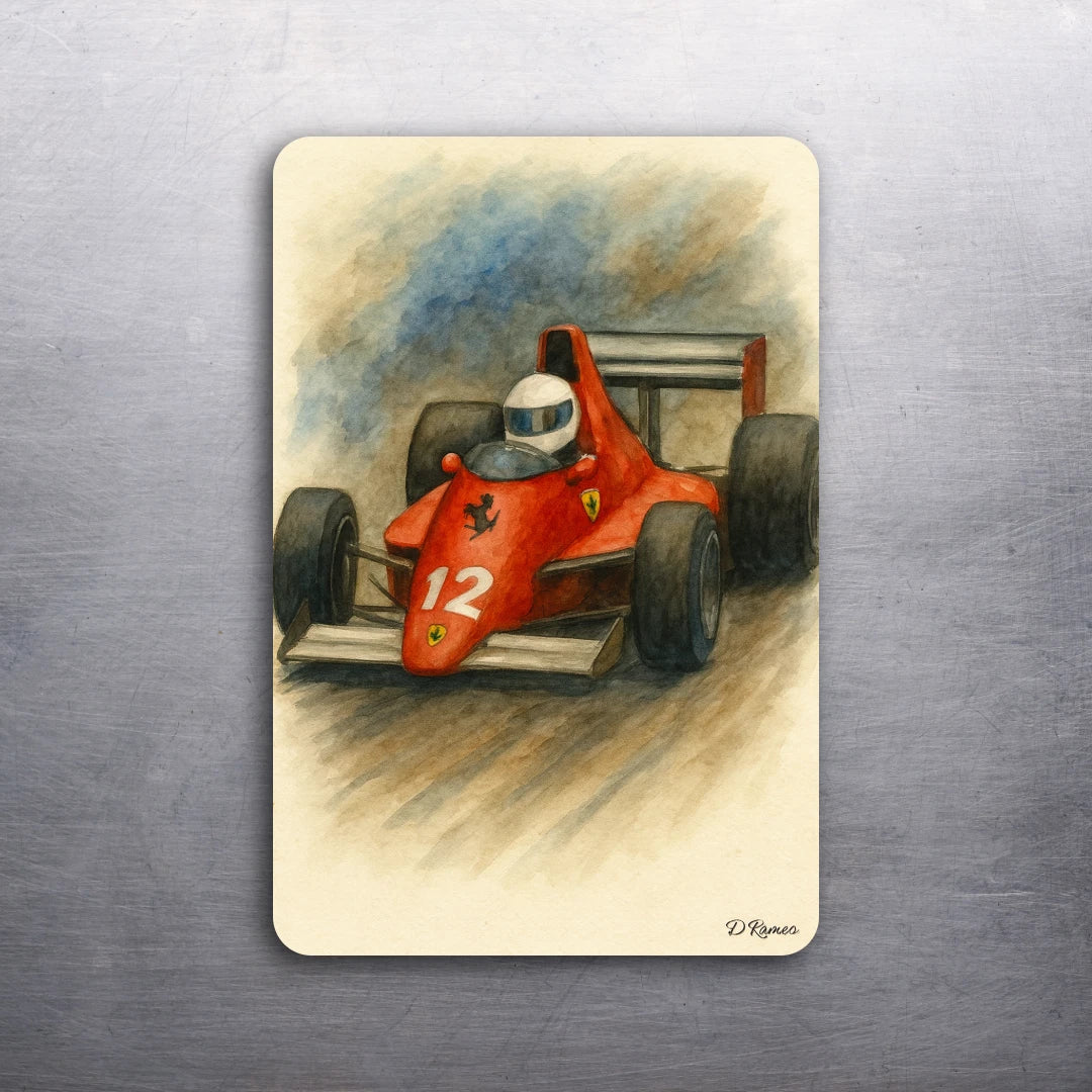 3x 2 Ferrari 500 Formula F1 Art Fridge Refrigerator Race Car Magnet (D.Romeo)