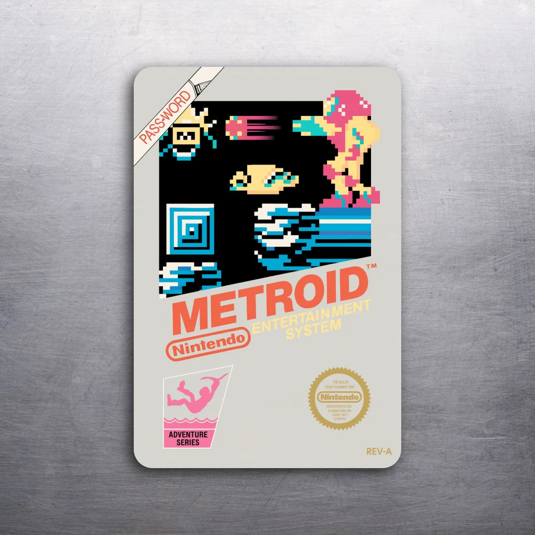 3x2 Metroid Game Cover Art Nintendo 1980's NES Iconic Fridge Refrigerator Magnet
