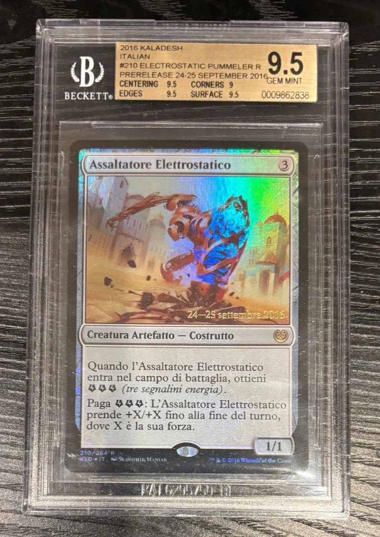 1/1 BGS 9.5 Electrostatic Pummeler 2016 Kaladesh Pre Release FOIL Italian