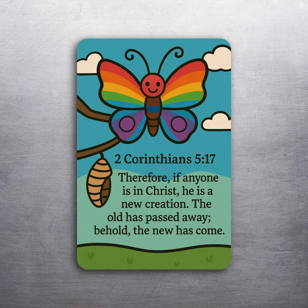3x 2 Bible Verse Corinthians 5:17 Spiritual Fridge Refrigerator Magnet (D.Romeo)