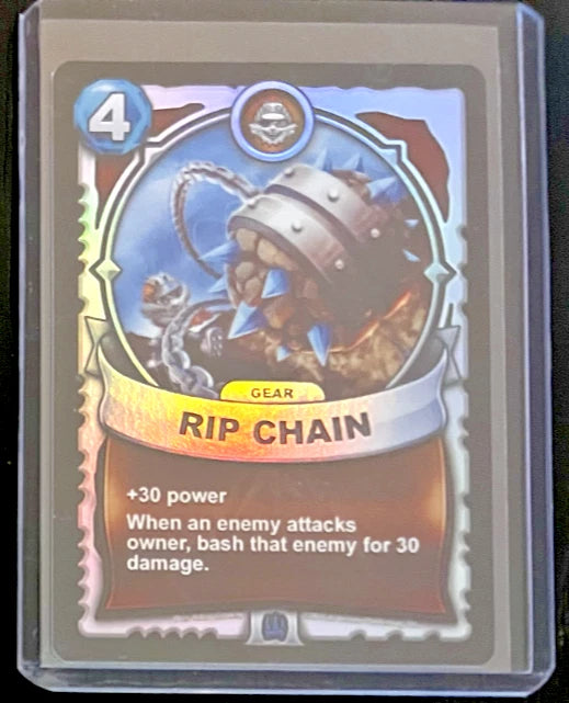 Rip Chain SILVER FOIL Battlecast Skylanders CCG Card (Rare - Blue) GEAR
