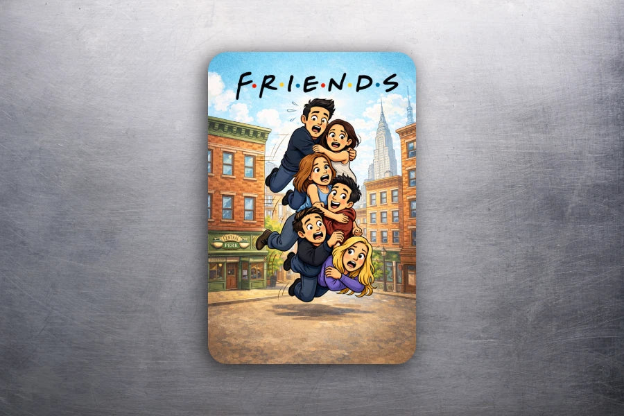 3x 2 Vintage 90's Friends Cast TV Show Central Perk Fridge Refrigerator Magnet