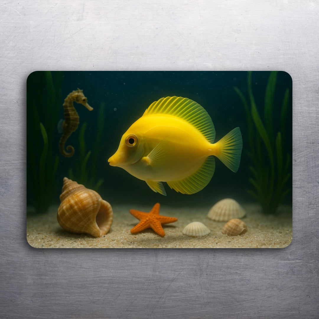 3x2 Aquarium Yellow Tang Seahorse Fridge Refrigerator Car Cabinet Magnet