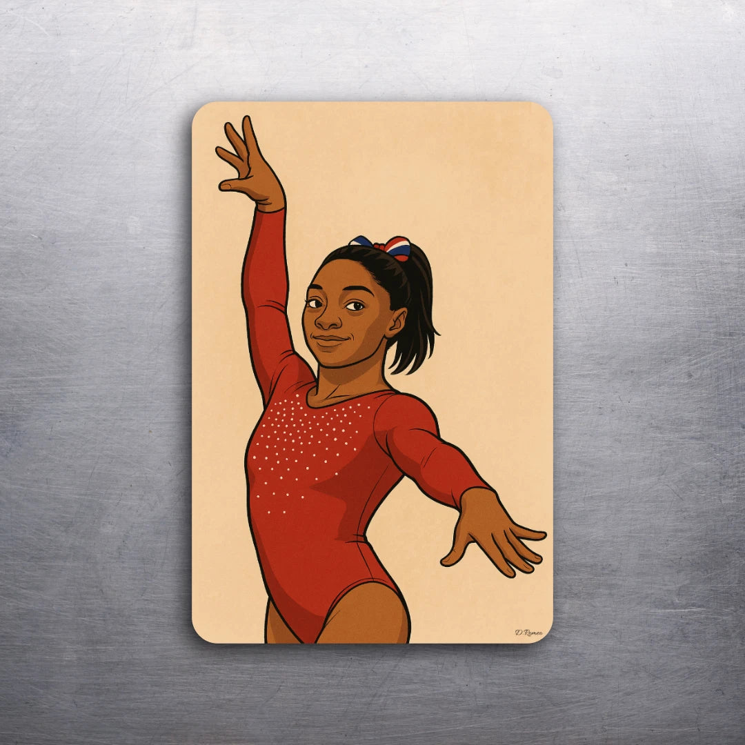 3 x 2 Simone Biles Gymnast USA Art (D.Romeo) Fride Refrigerator Car MAGNET
